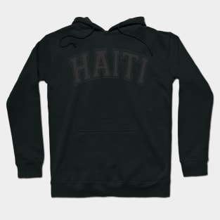Haiti Varsity Black With Black Text Hoodie